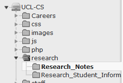 Screen-shot of the file tree