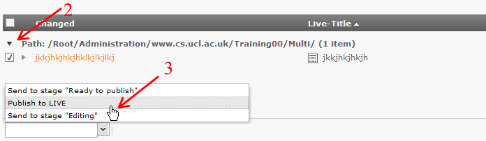 Screenshot of the "List View" screen