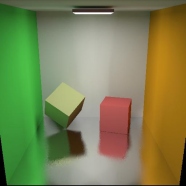 Cornell Box - 2 boxes and a specular floor